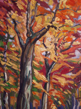 Load image into Gallery viewer, Original Oil Painting, Autumn Trees on River Bank, 24.5x31.5 inch, 210527