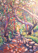 Load image into Gallery viewer, Original Oil Painting, Road in Summer Garden, 24.5x31.5x1.5inch, 210528