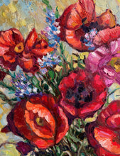 Load image into Gallery viewer, Original Oil Painting, Still life- Poppy Flower in Vase, 23.5x31.5x1.5inch, 220711