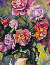 Load image into Gallery viewer, Original Oil Painting, Rose Flower in Vase, 80x60x4cm, 220712
