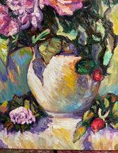 Load image into Gallery viewer, Original Oil Painting, Rose Flower in Vase, 80x60x4cm, 220712