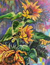Load image into Gallery viewer, Original Oil Painting, Sunflower in Vase, 60x80x4cm, 220712