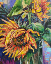 Load image into Gallery viewer, Original Oil Painting, Sunflower in Vase, 60x80x4cm, 220712