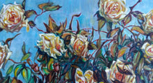 Load image into Gallery viewer, Original Oil Painting, Yellow Roses , 19.5"x39.5", 50cmx100cm, 171107