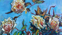 Load image into Gallery viewer, Original Oil Painting, Yellow Roses , 19.5"x39.5", 50cmx100cm, 171107