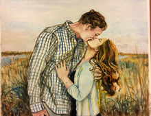 Load image into Gallery viewer, Custom Wedding Portrait Painting, Watercolor Wedding pictures for 2 people, 8"x10"