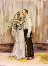 Load image into Gallery viewer, Custom Wedding Portrait Painting, Watercolor Wedding pictures for 2 people, 8"x10"