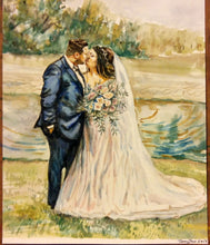 Load image into Gallery viewer, Custom Wedding Portrait Painting, Watercolor Wedding pictures for 2 people, 8"x10"