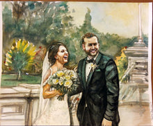 Load image into Gallery viewer, Custom Wedding Portrait Painting, Watercolor Wedding pictures for 2 people, 8"x10"