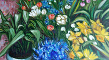 Load image into Gallery viewer, Original Oil Painting on streched Canvas, Flower Shop, Modern Art, Expression Art, Flower art, 1802131, 55.1x39.4 inch