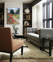 Load image into Gallery viewer, Original Oil Painting on Wood Panel, Road Cross Poppy Field- Landscape, 16x12", 180604