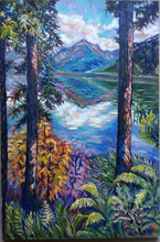 Load image into Gallery viewer, Original Oil Painting, Autumn Pine Trees landscape, 47.5"x31.5",120x80cm,189201, Free Shipping