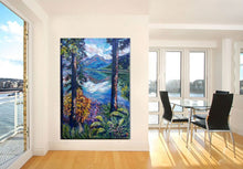 Load image into Gallery viewer, Original Oil Painting, Autumn Pine Trees landscape, 47.5"x31.5",120x80cm,189201, Free Shipping