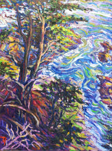 Load image into Gallery viewer, Original Oil Painting, Trees on coast, 24x18 inch, 2002181
