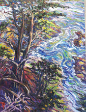 Load image into Gallery viewer, Original Oil Painting, Trees on coast, 24x18 inch, 2002181