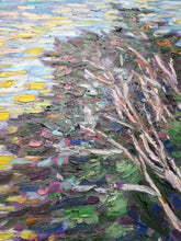 Load image into Gallery viewer, Original Oil Painting, Reflection of Trees by the Lake, 80x60cm, 2002182