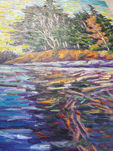 Load image into Gallery viewer, Original Oil Painting, Reflection of Trees by the Lake, 80x60cm, 2002182
