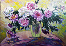 Load image into Gallery viewer, Original Oil Painting, PeoneyFlower in Vase, 50x70cm, 19.5x27.5", 20204231