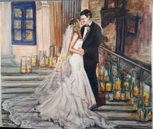 Load image into Gallery viewer, Custom Wedding Portrait Painting, Watercolor Wedding pictures for 2 people, 8"x10"