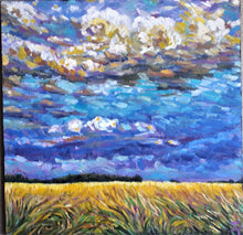 Load image into Gallery viewer, Original Oil Painting, Cloudy Field