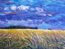Load image into Gallery viewer, Original Oil Painting, Cloudy Field