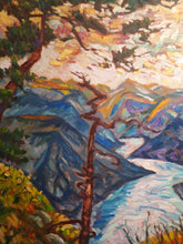 Load image into Gallery viewer, Original Oil Painting, Pine Trees on Rocky Mountain, 24.5x31.5x1.5,210127