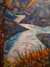 Load image into Gallery viewer, Original Oil Painting, Pine Trees on Rocky Mountain, 24.5x31.5x1.5,210127