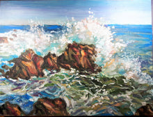 Load image into Gallery viewer, Original Oil Painting, Big Wave--Vancouver Beach, 12"x16", 1909312
