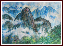 Load image into Gallery viewer, Original Watercolor painting, Large Size 30x22 Inch, Mountain Huang, yellow, purple, light color, animal,