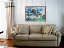 Load image into Gallery viewer, Original Watercolor painting, Large Size 30x22 Inch, Mountain Huang, yellow, purple, light color, animal,