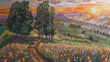 Load and play video in Gallery viewer, Original Oil painting, Hiking Road - Landscape of Canada , 210611, 47.5x23.5x1.5 inch
