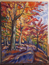 Load image into Gallery viewer, Original Oil Painting, Autumn Trees on River Bank, 24.5x31.5 inch, 210527
