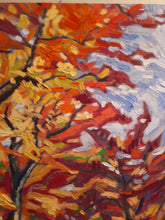 Load image into Gallery viewer, Original Oil Painting, Autumn Trees on River Bank, 24.5x31.5 inch, 210527
