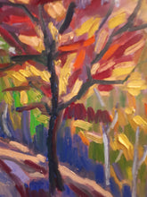 Load image into Gallery viewer, Original Oil Painting, Autumn Trees on River Bank, 24.5x31.5 inch, 210527
