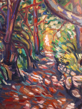 Load image into Gallery viewer, Original Oil Painting, Road in Summer Garden, 24.5x31.5x1.5inch, 210528
