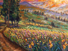 Load image into Gallery viewer, Original Oil painting, Hiking Road - Landscape of Canada , 210611, 47.5x23.5x1.5 inch
