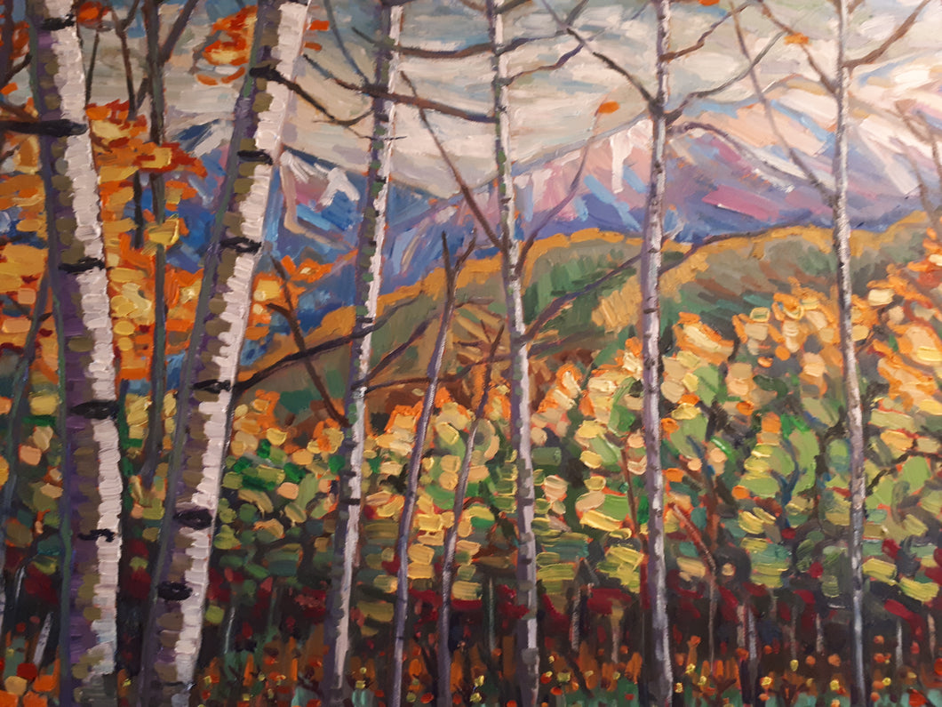 Original Oil Painting on Canvas, Autumn Banff-Landscape of Canada, 80x120cm,210628