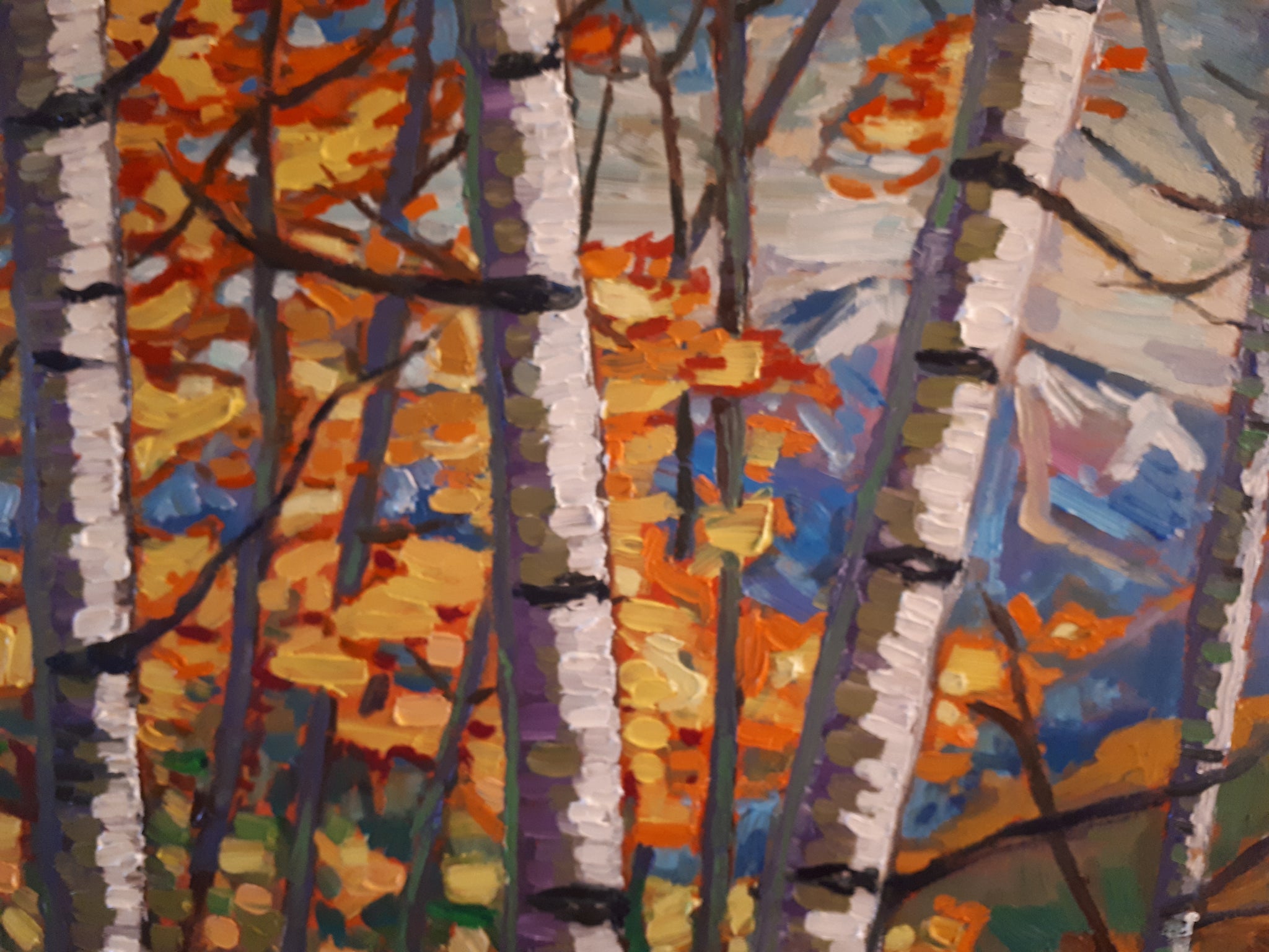 Original Oil Painting on Canvas, Autumn Banff-Landscape of Canada