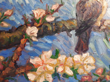 Load image into Gallery viewer, Original Oil Painting, Birds in Spring Blossom, 210906, 24x48x1
