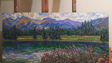 Load and play video in Gallery viewer, Original Oil Painting, West Coast View-Canada Landscape , Reflection of Mountain
