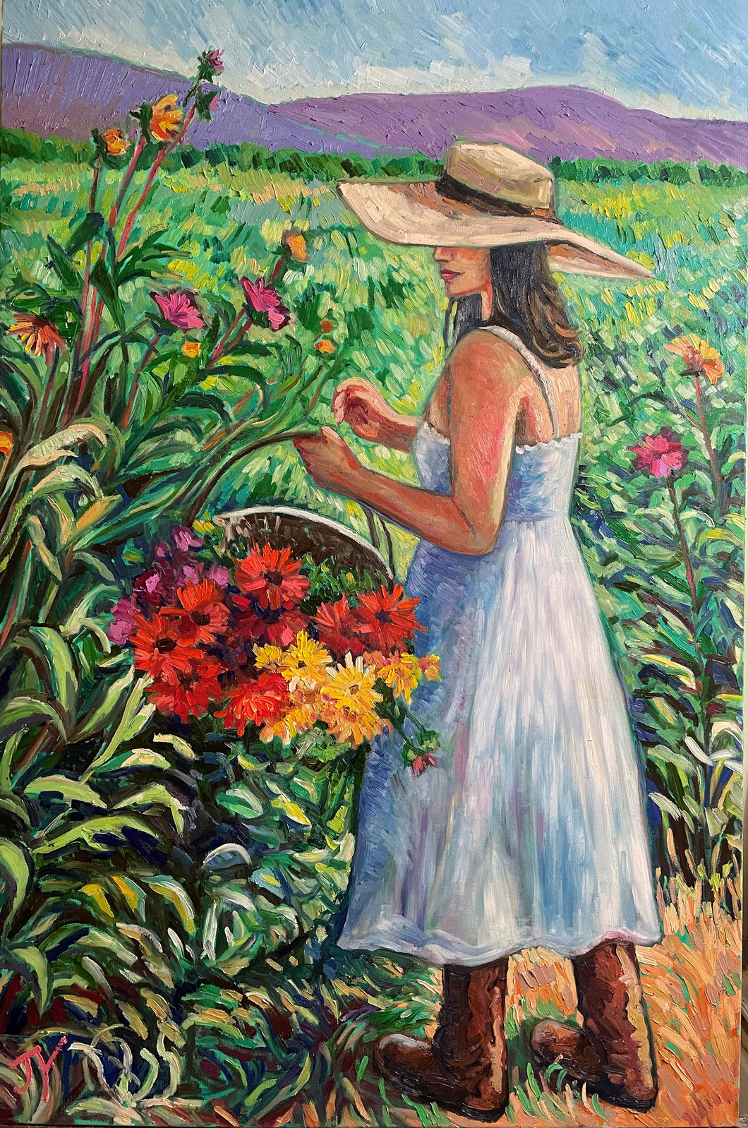 Woman in Flower Field