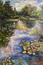 Load image into Gallery viewer, Original Oil Painting, Lily Pond, 47.5x31.5x1.5, 220612
