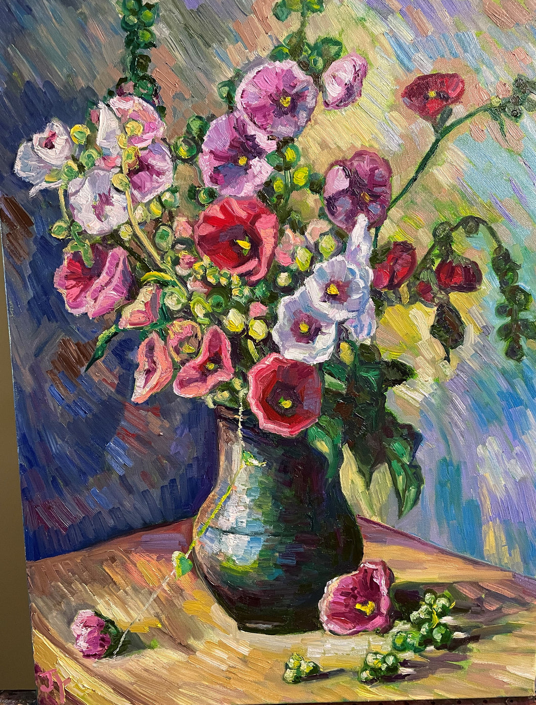 Original Oil Painting, Lights Dancing On Flower, 21.5x31.5x1.5 inch, 220630