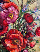 Load image into Gallery viewer, Original Oil Painting, Still life- Poppy Flower in Vase, 23.5x31.5x1.5inch, 220711
