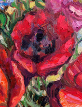 Load image into Gallery viewer, Original Oil Painting, Still life- Poppy Flower in Vase, 23.5x31.5x1.5inch, 220711
