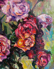 Load image into Gallery viewer, Original Oil Painting, Rose Flower in Vase, 80x60x4cm, 220712
