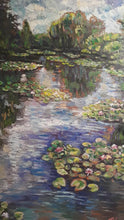 Load and play video in Gallery viewer, Original Oil Painting, Lily Pond, 47.5x31.5x1.5, 220612
