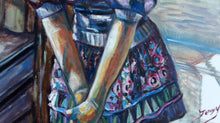 Load image into Gallery viewer, Original Oil Painting, Girl In Colorful Sweater,  31.5x23.4 Inches, 60x80cm, 1711072
