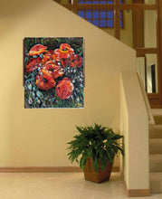 Load image into Gallery viewer, Original Oil Painting, Red Poppy flower, 20&quot;x16&quot;, 1801092
