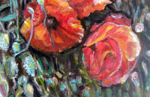 Load image into Gallery viewer, Original Oil Painting, Red Poppy flower, 20&quot;x16&quot;, 1801092
